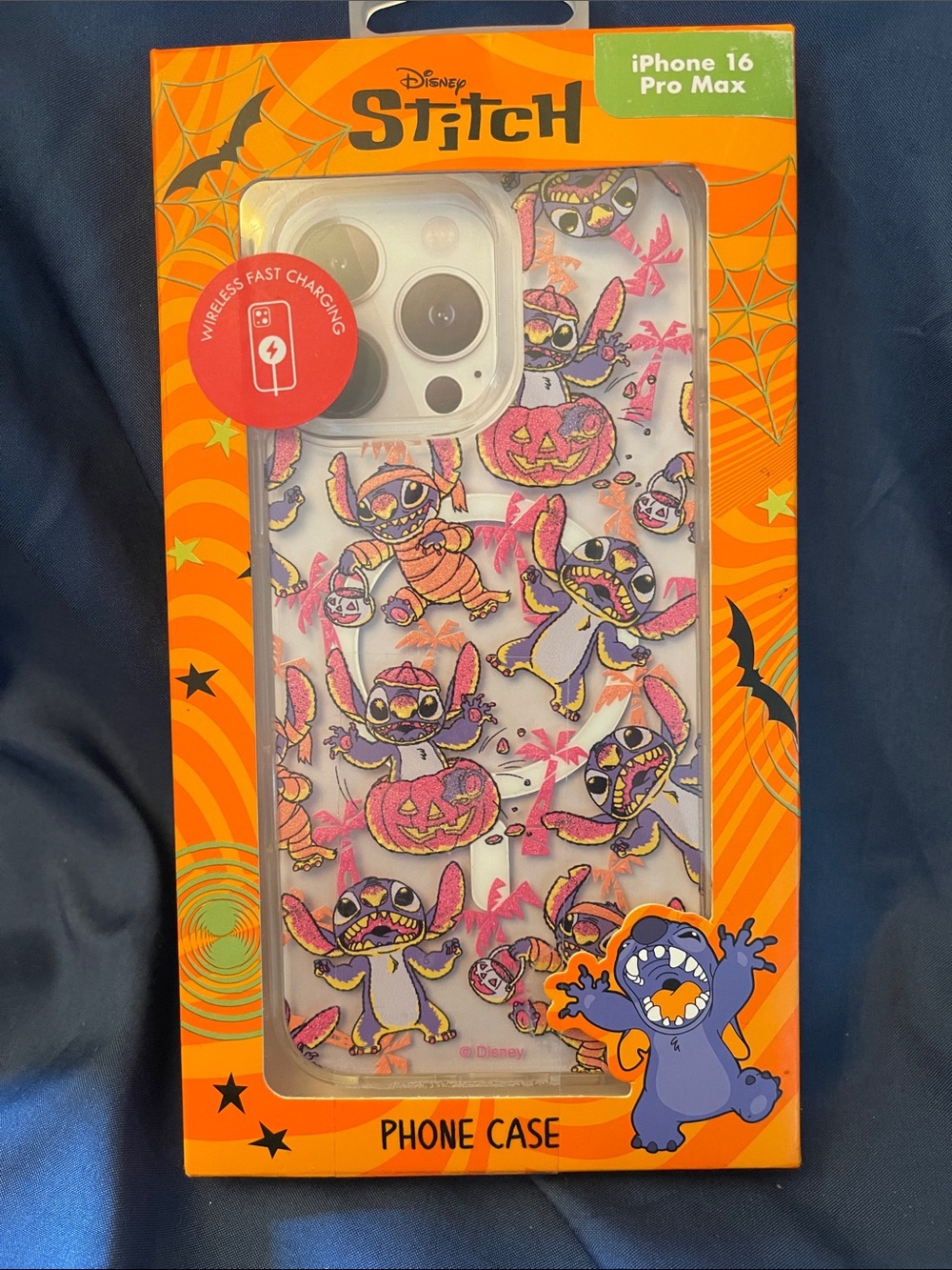 Disney Stitch Halloween iPhone 16 Pro Max Case - Clear with Purple & Pink